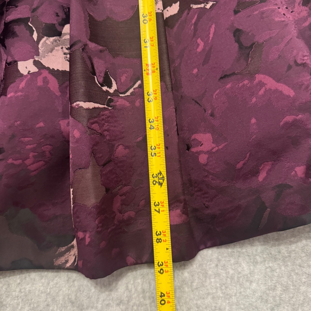 Eliza J Plum Purple Floral Jacquard Beaded Neck Fit and Flare Dress Size 2 - Picture 4 of 14
